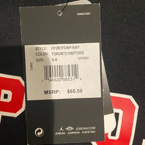 Toronto Raptors Black Sweater with tags 8T - Picture 4 of 4